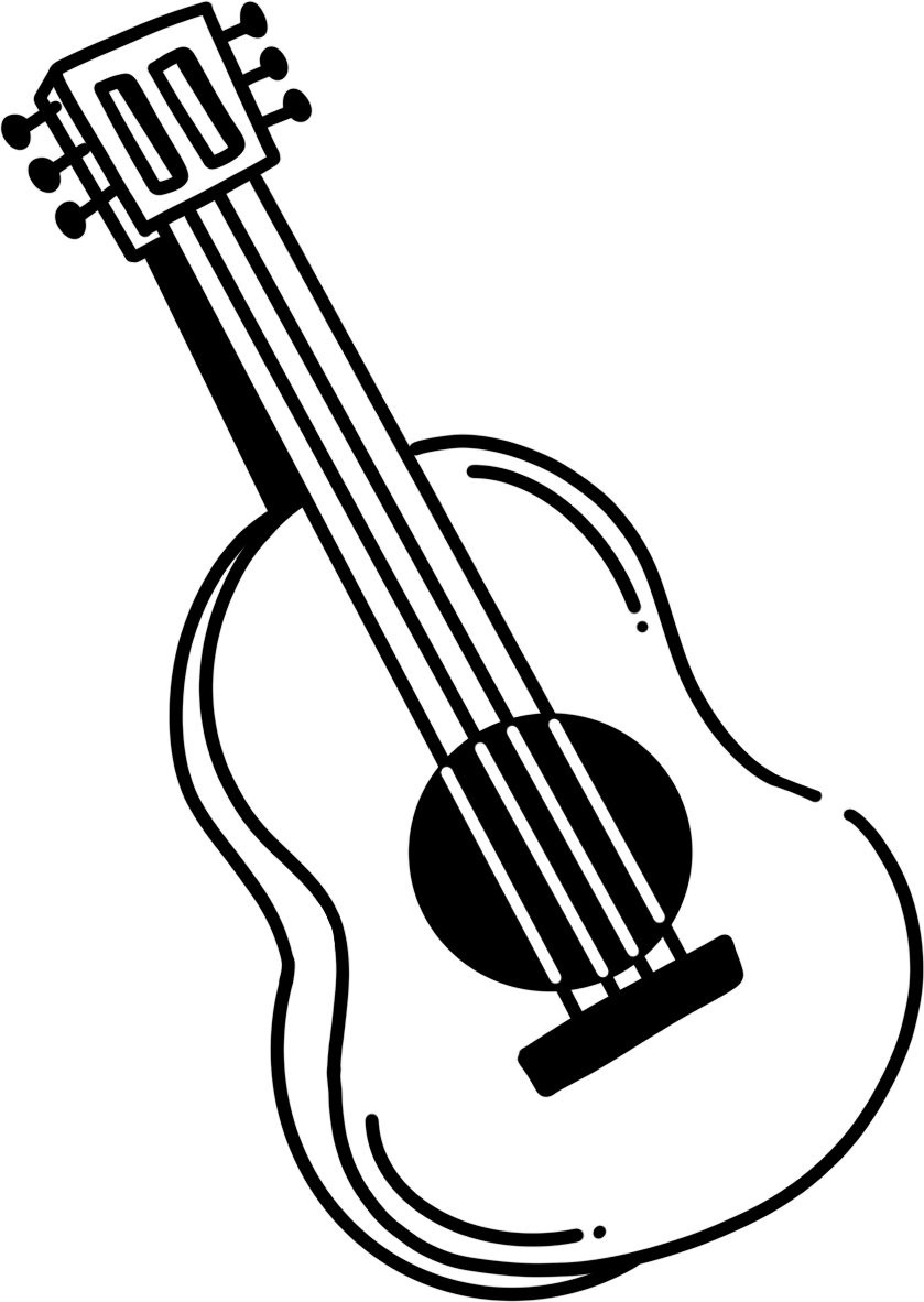简笔画音乐乐器吉他卡通元素