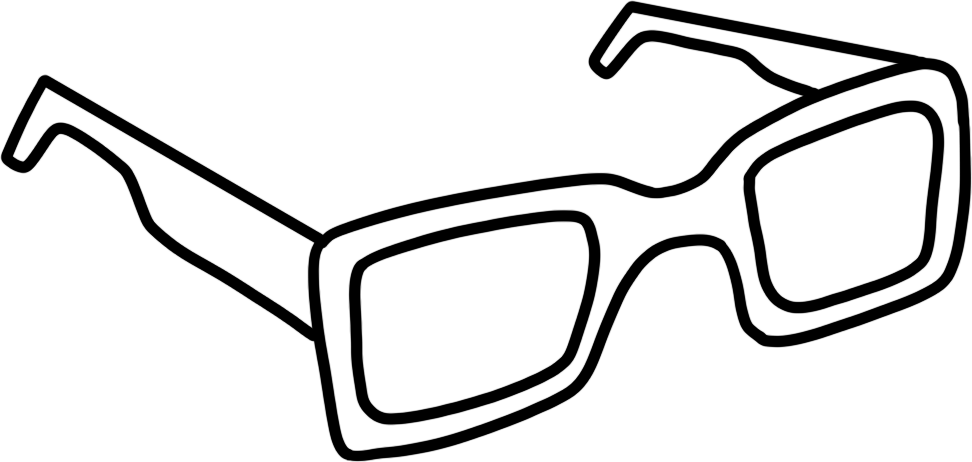 卡通装饰简笔画眼镜元素
