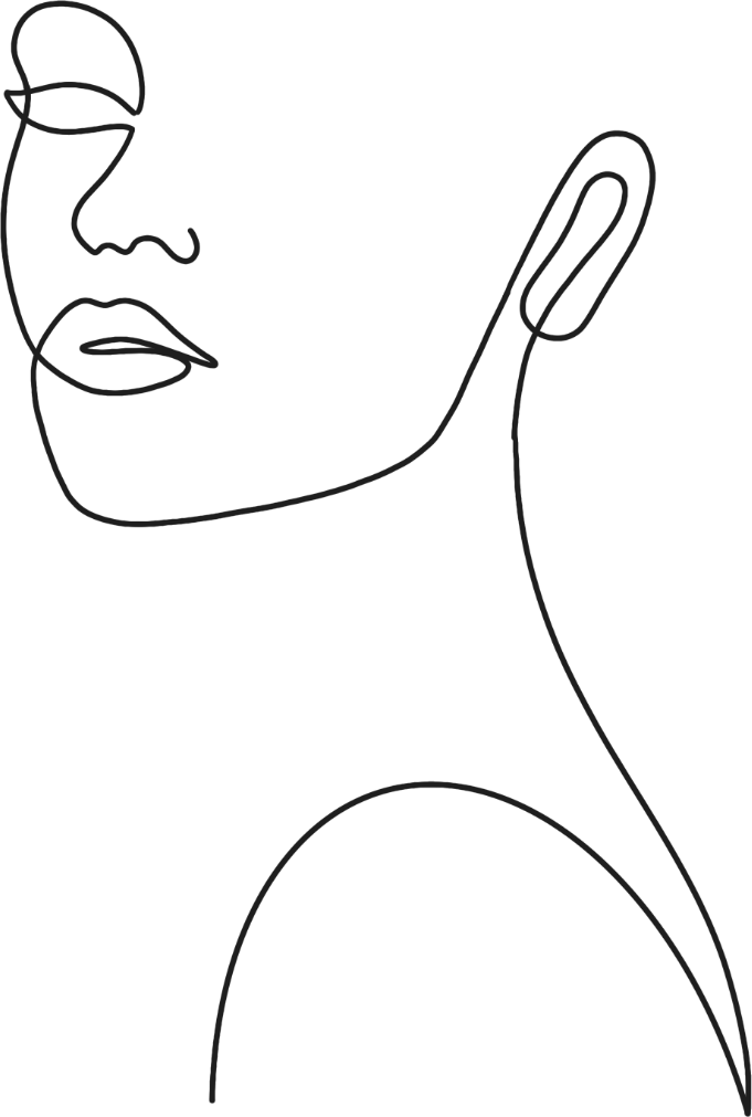ins风人物线条手绘元素