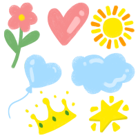 蜡笔卡通小花爱心绘画图片