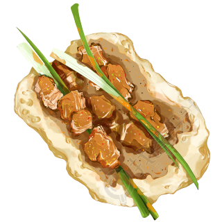 美味的小饼卷葱淄博烧烤图片