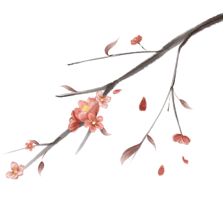 手绘唯美绽放的桃花图片