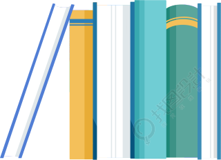 摆放在书架上的书籍卡通图片
