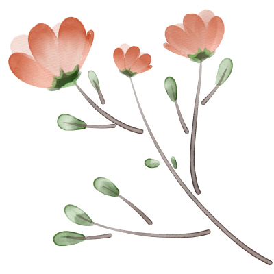 粉色唯美小花手绘元素