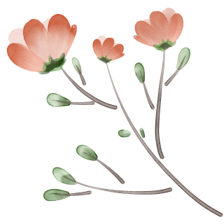 粉色唯美小花手绘元素