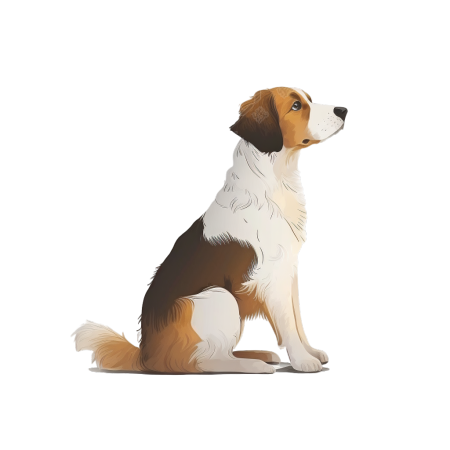 萌宠狗狗白底扁平插画