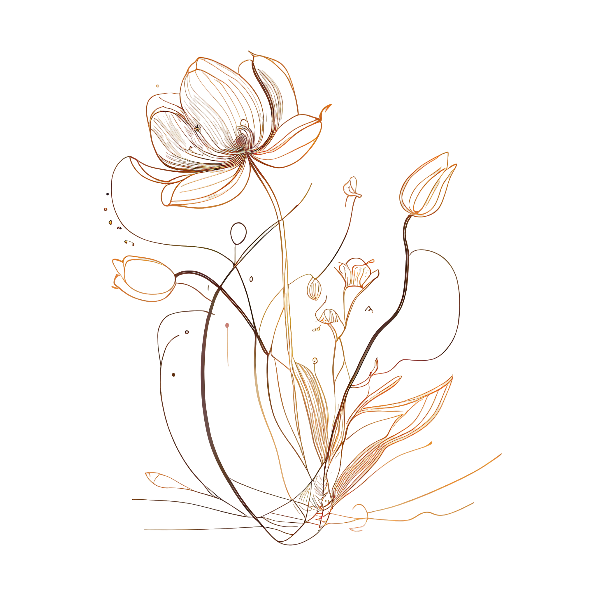 花卉元素简笔画
