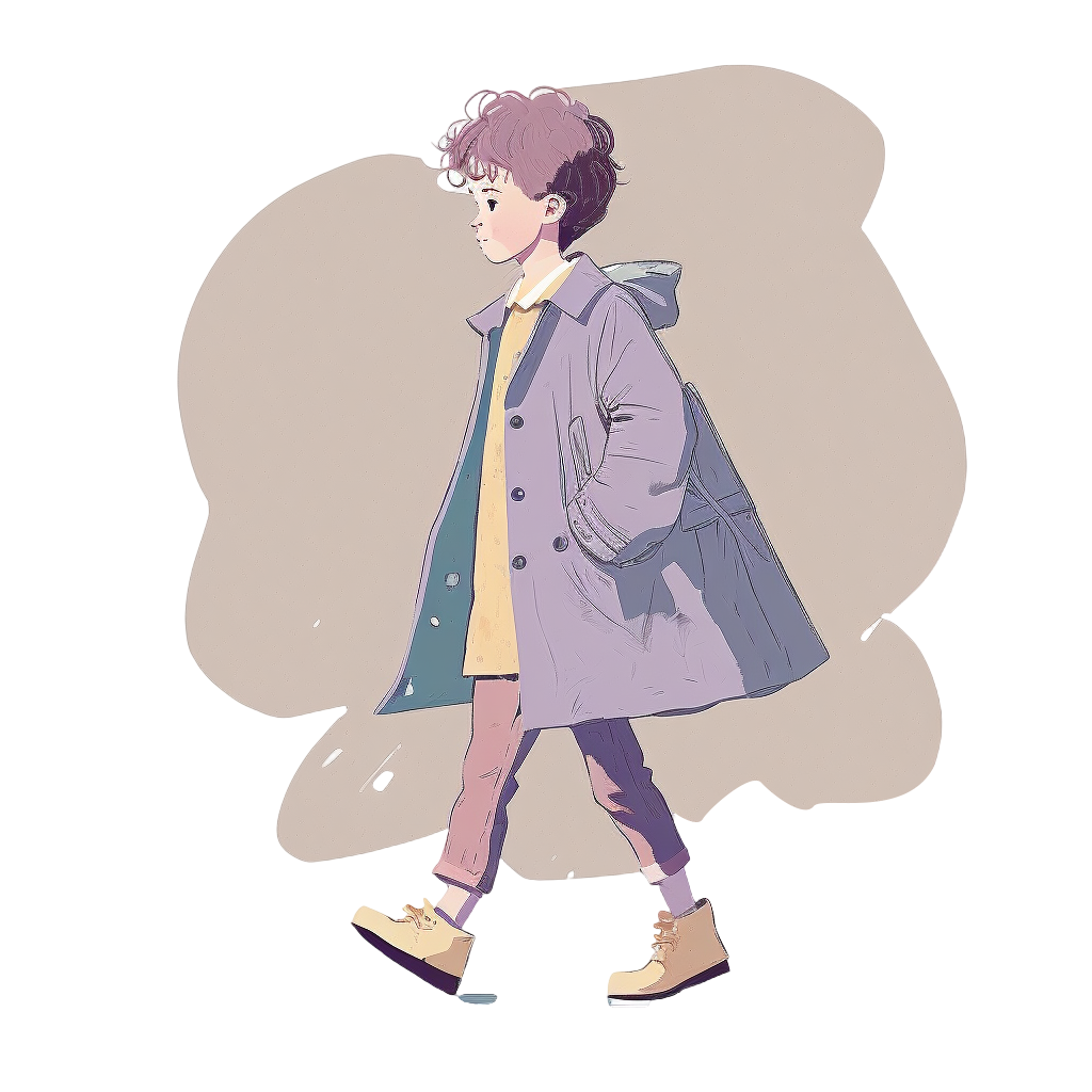 透明背景小男孩插画设计