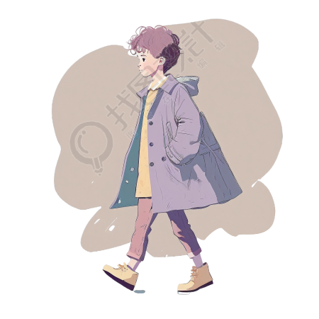 透明背景小男孩插画设计