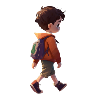 创意设计元素PNG图形素材-Walking boy