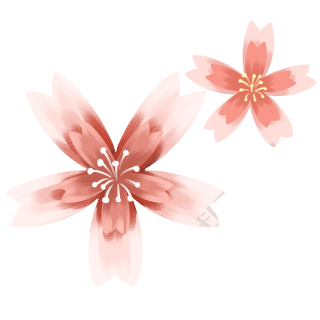 可爱粉色手绘鲜花花朵素材图