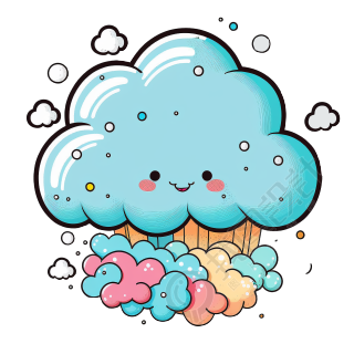 可爱云朵卡通矢量图