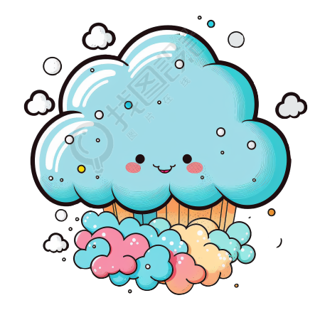 可爱云朵卡通矢量图