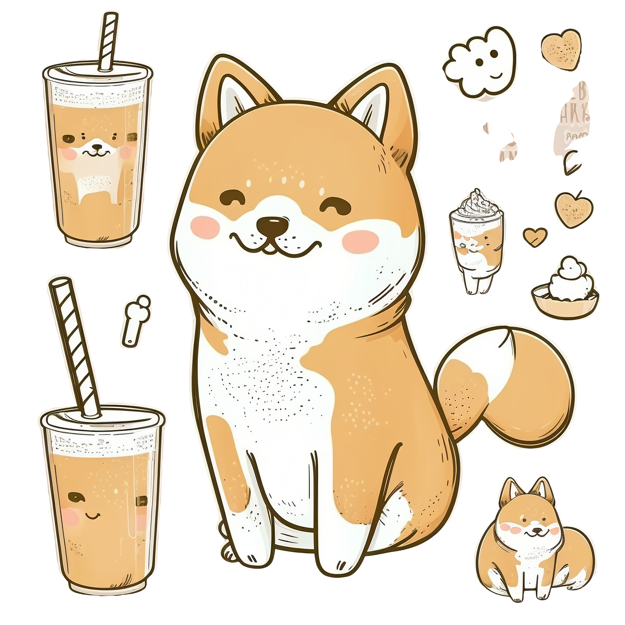可爱柴犬手绘表情包