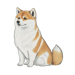 手绘柴犬PNG素材