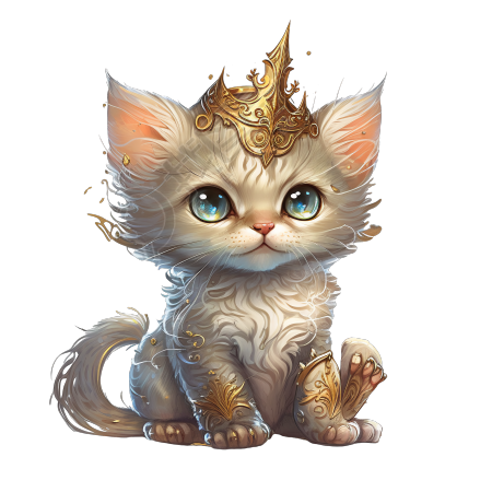 白底萌猫幻想插画