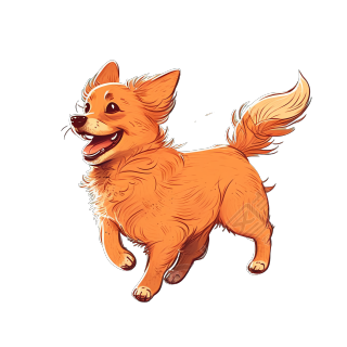 超写实萌犬摇尾巴PNG图形素材