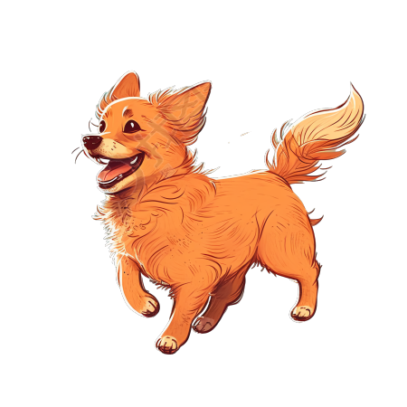 超写实萌犬摇尾巴PNG图形素材