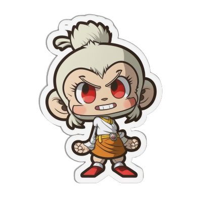 白猴子Chibi卡哇伊插画设计素材