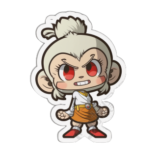 白猴子Chibi卡哇伊插画设计素材