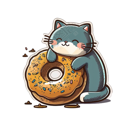 可爱友善的手绘猫咪PNG透明背景高清图形素材