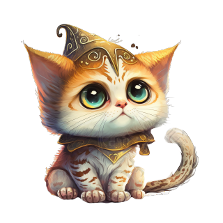 白底萌猫插画设计素材