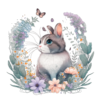 可爱兔子插画设计素材