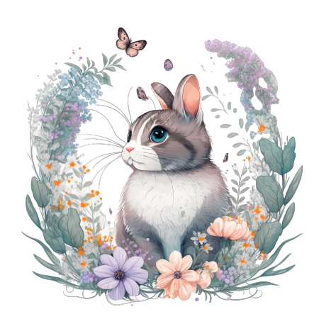可爱兔子插画设计素材