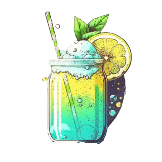 清新柠檬气泡水透明玻璃杯