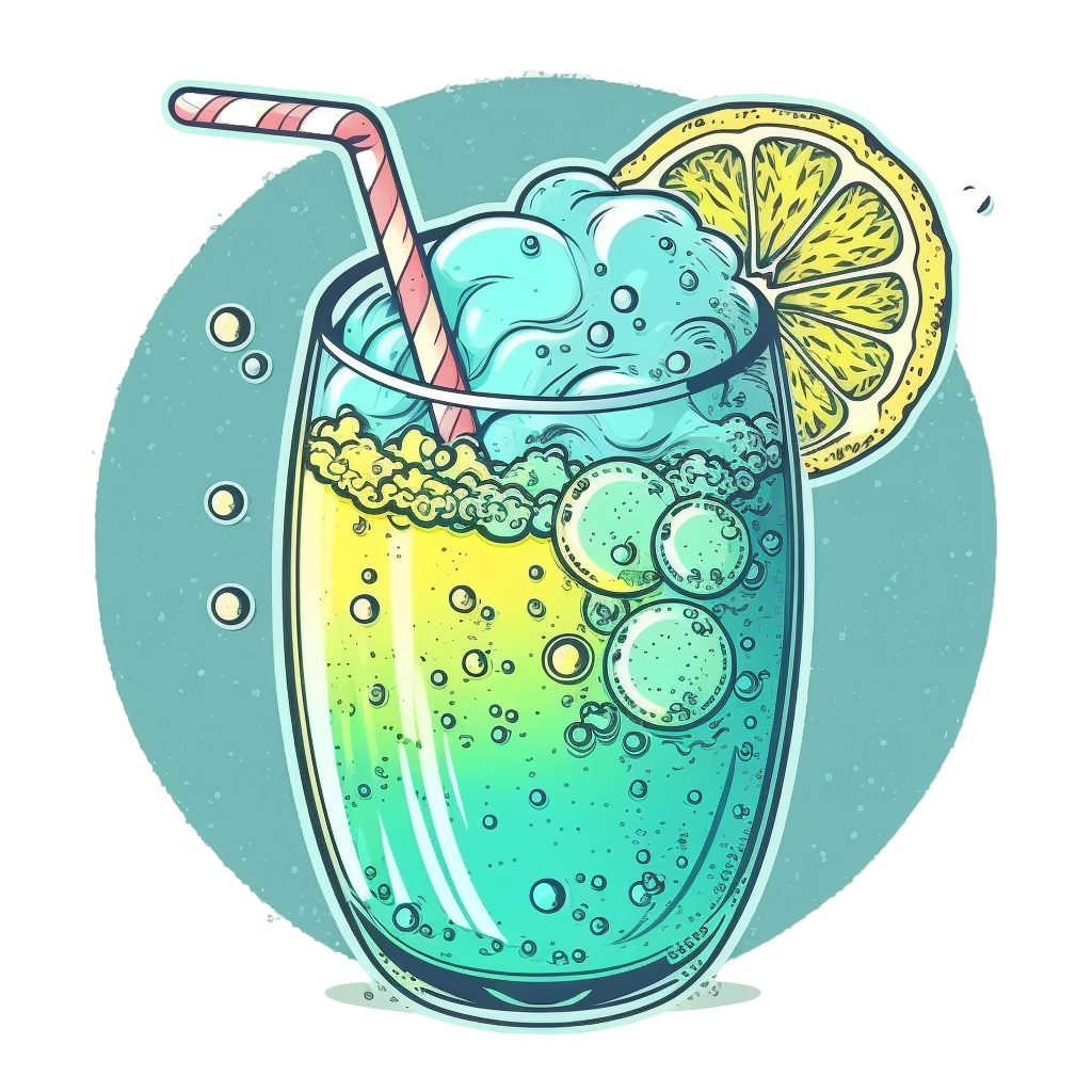 清新柠檬气泡水PNG素材