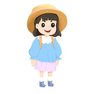 带遮阳帽的短发小女孩图片