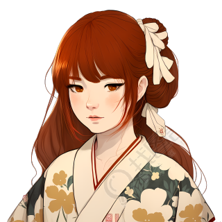 金眼黑发的年轻女子PNG免费素材