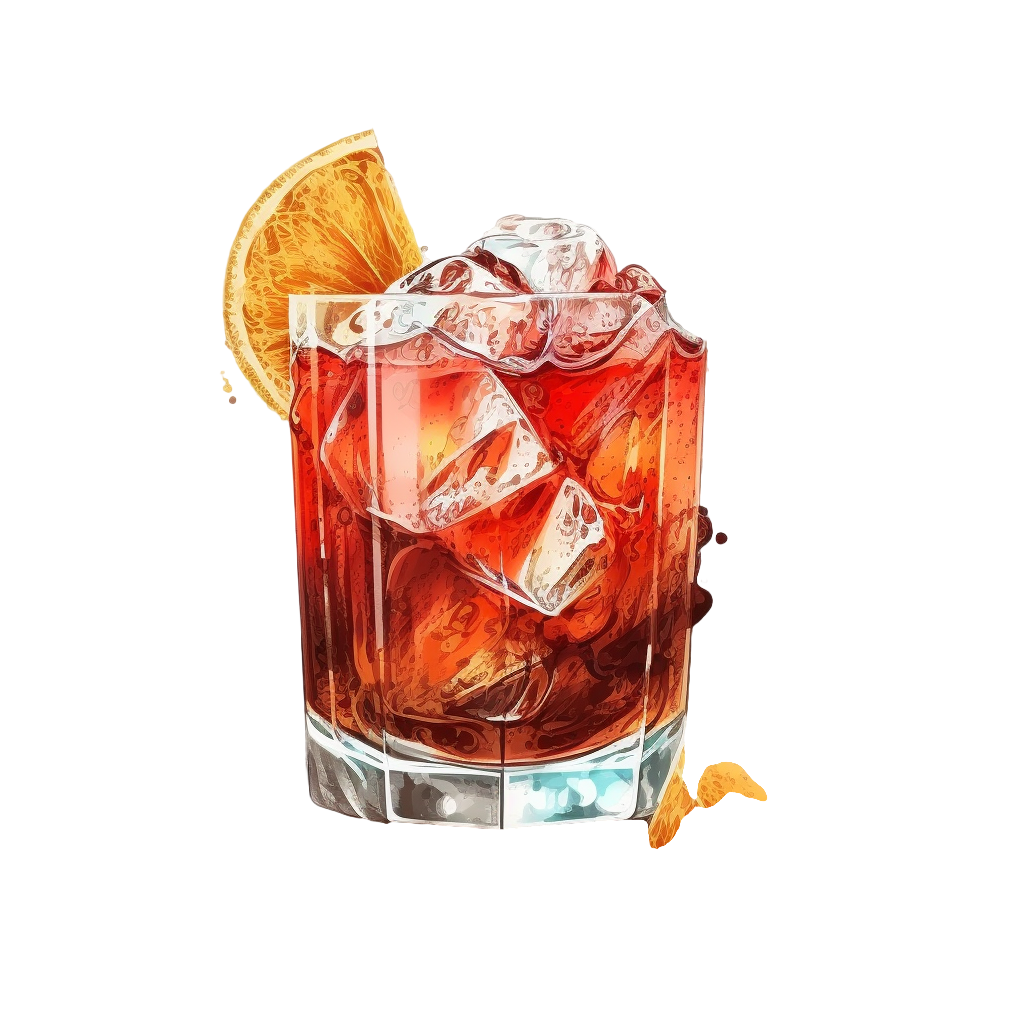 插画设计Negroni Sbagliato鸡尾酒图形素材