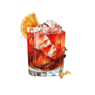 插画设计Negroni Sbagliato鸡尾酒图形素材