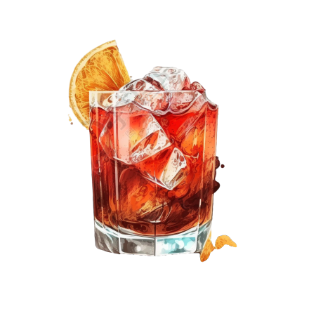 插画设计Negroni Sbagliato鸡尾酒图形素材