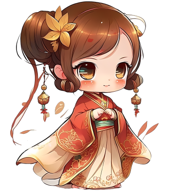 古风萌仙子PNG素材