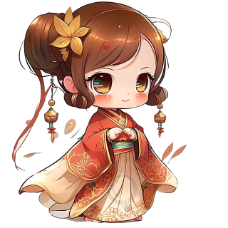 古风萌仙子PNG素材