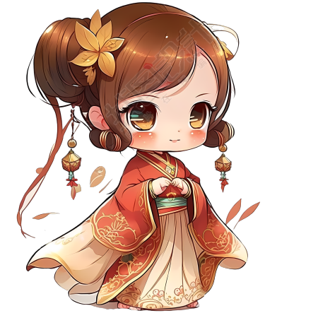 古风萌仙子PNG素材