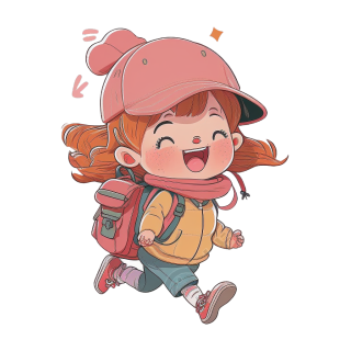 可爱小女孩插画