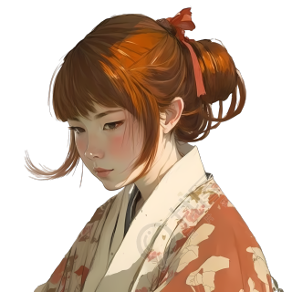 金眼黑发女孩PNG图形素材