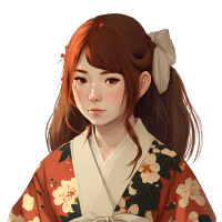 金眼棕发女子素材PNG