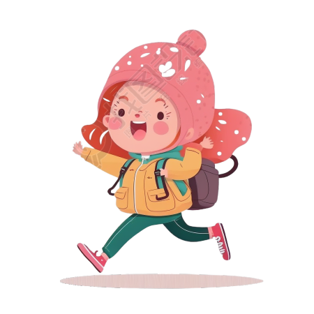 可爱女孩插画设计素材