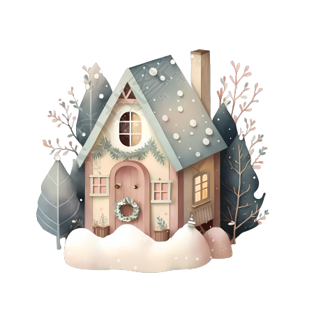 小木屋圣诞节素材