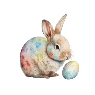 可爱复古风兔子插画设计素材