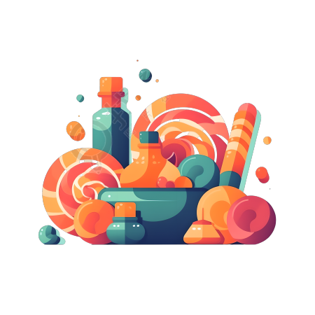 简约明亮糖果UI插图素材