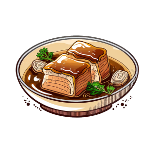 手绘美食图形素材-糯香红烧肉