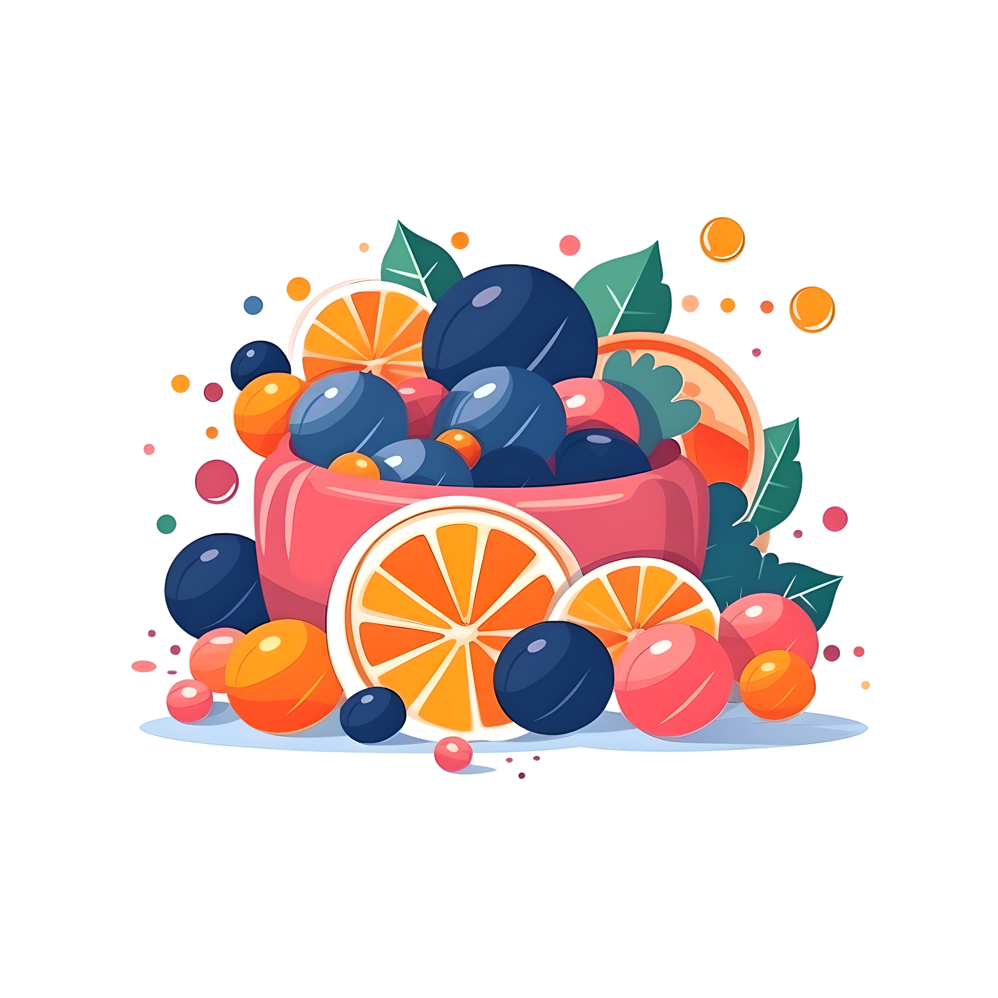 白色背景糖果扁平插画UI设计元素