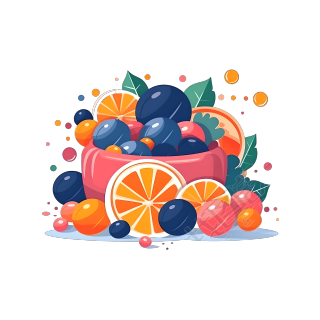 白色背景糖果扁平插画UI设计元素