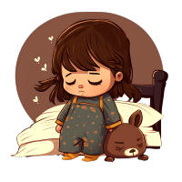 可爱睡衣小女孩插画PNG素材