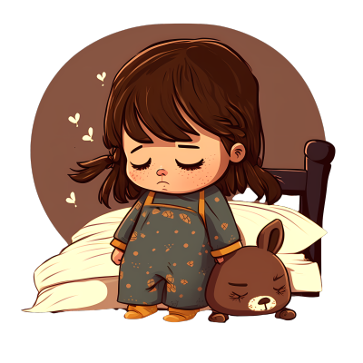 可爱睡衣小女孩插画PNG素材